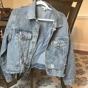 Classic Blue Distressed Jean Jacket